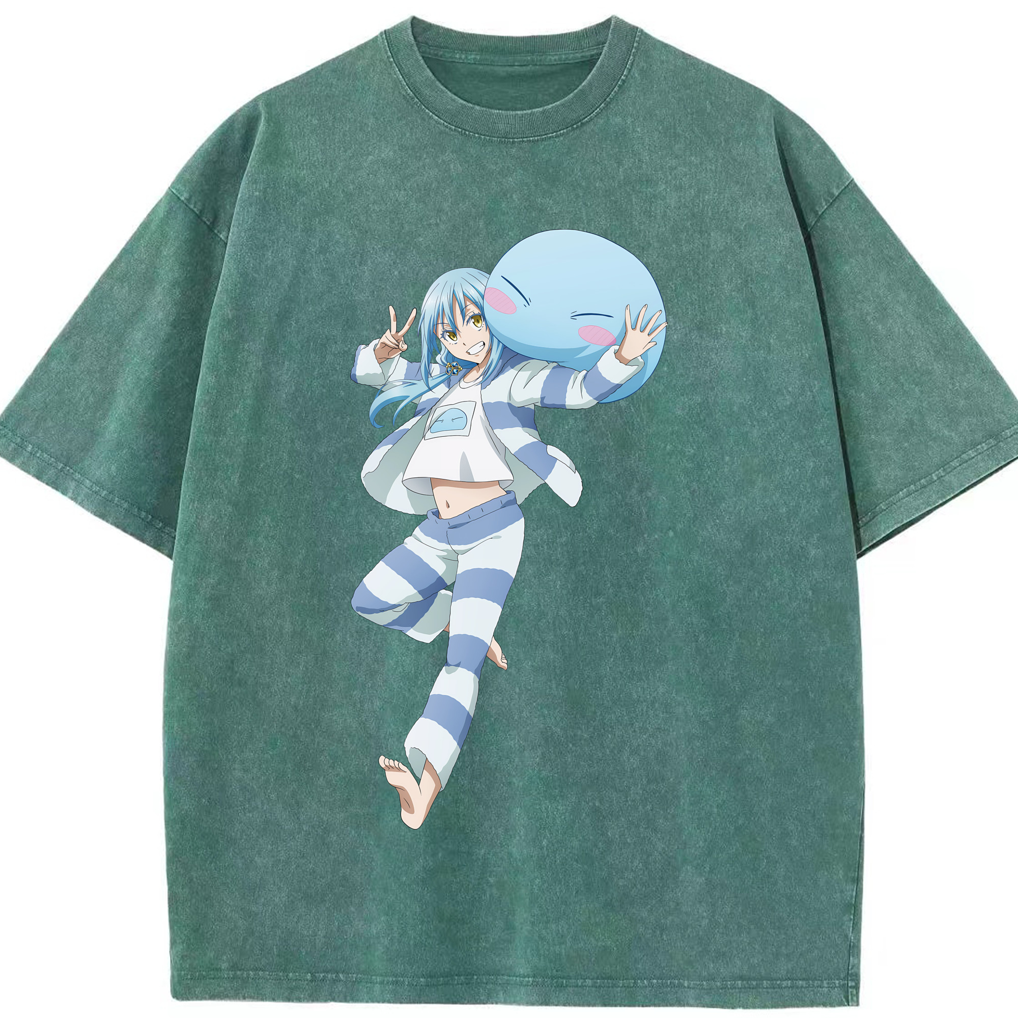 （画像用） 転スラ Regarding Reincarnated to Slime 綿100% ヴィンテージ風 半袖Tシャツ（フロントプリント）